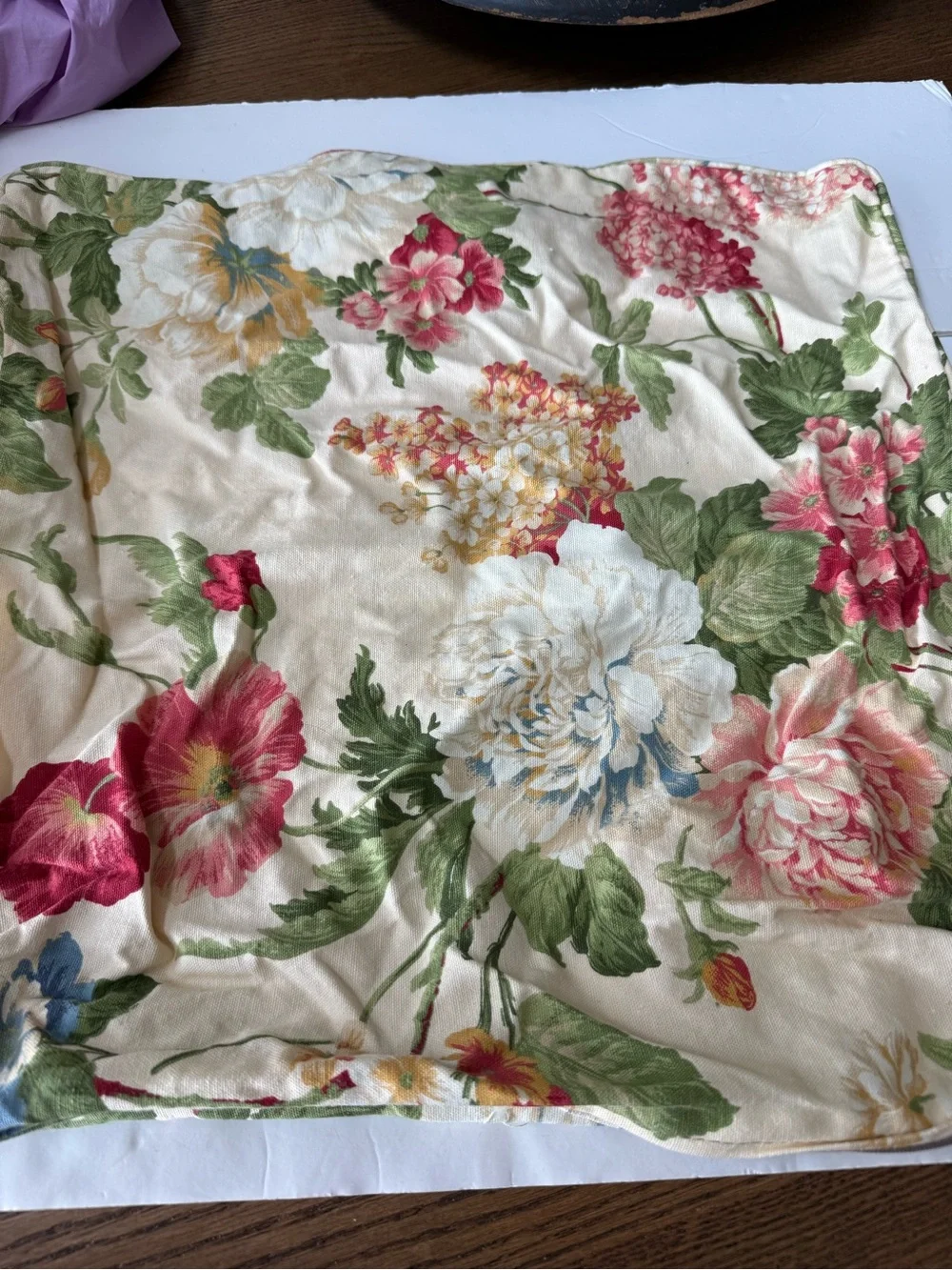 (2) Vintage Floral Pillow Covers Ralph Lauren Inspired 18” x 18” - COVER ONLY